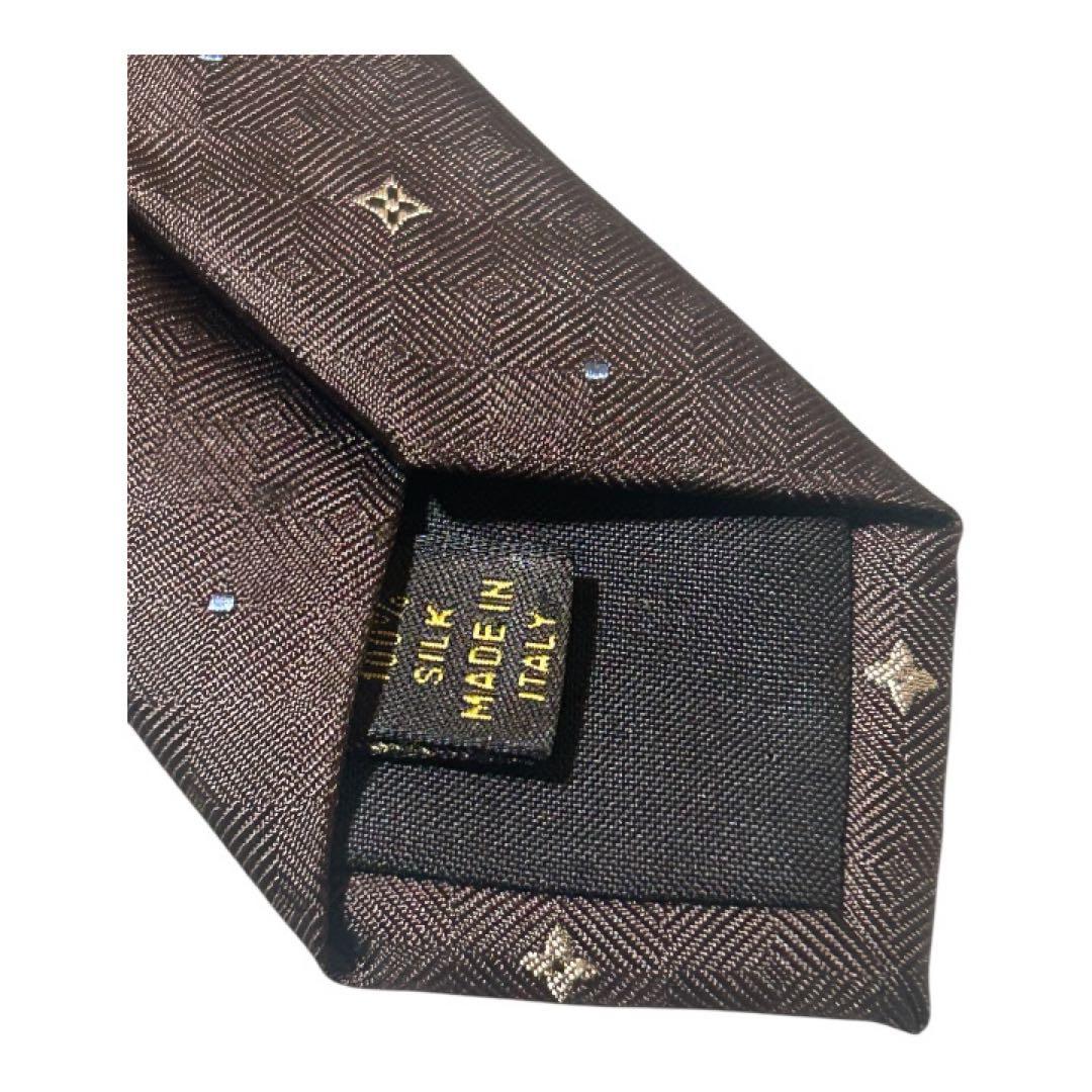 【美品】LOUISVUITTON ルイヴィトンモノグラム　シルクネクタイ