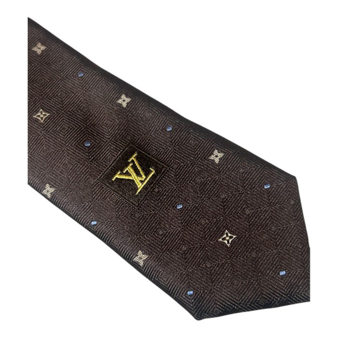 【美品】LOUISVUITTON ルイヴィトンモノグラム　シルクネクタイ