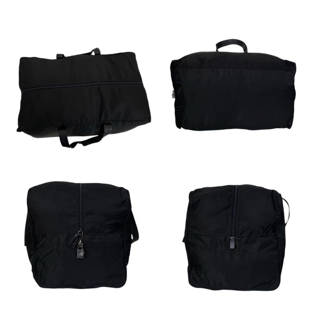 極美品　プラダ　三角ロゴ　ナイロン　レザー　ボストンバッグ　黒　4399