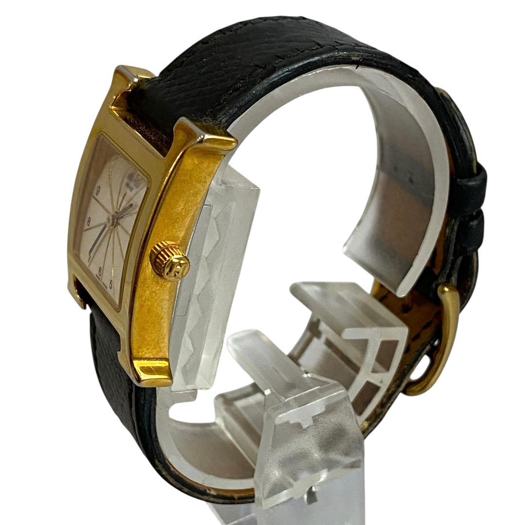 HERMES エルメス Hウォッチ ゴールド 稼働品 腕時計