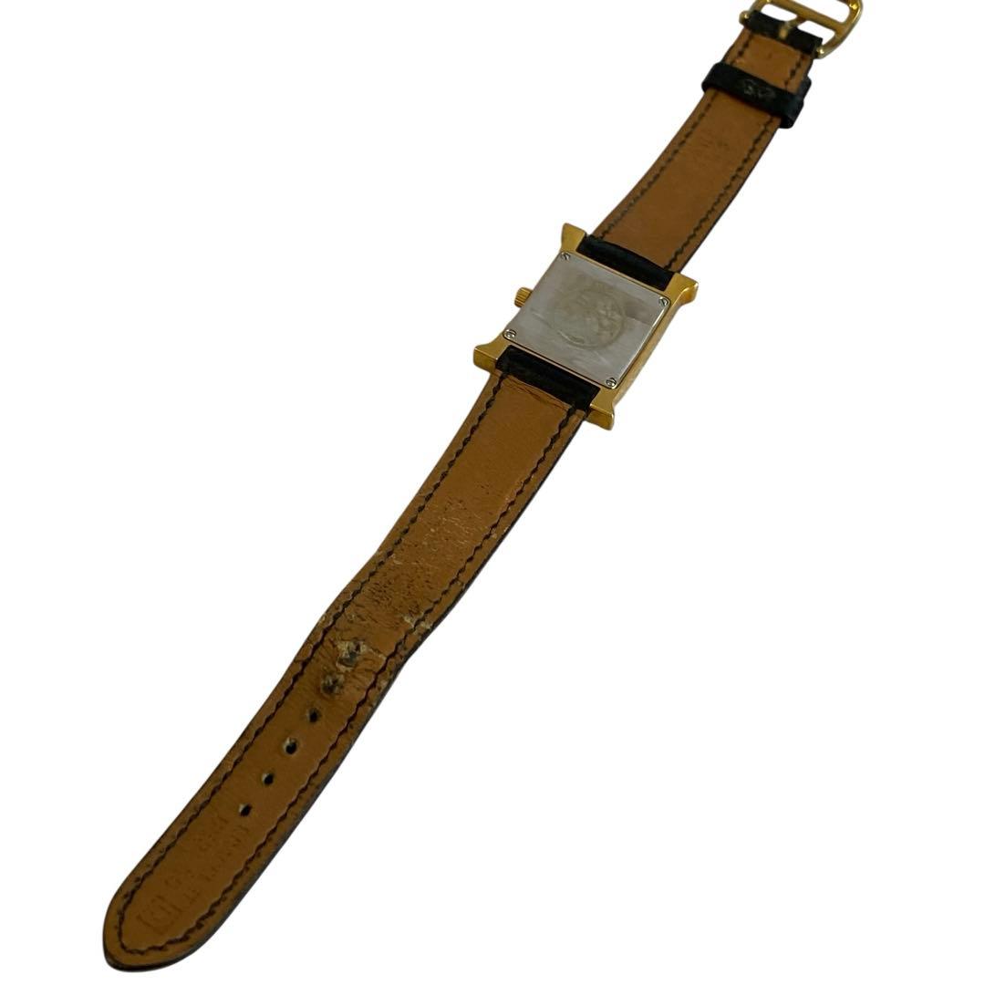 HERMES エルメス Hウォッチ ゴールド 稼働品 腕時計
