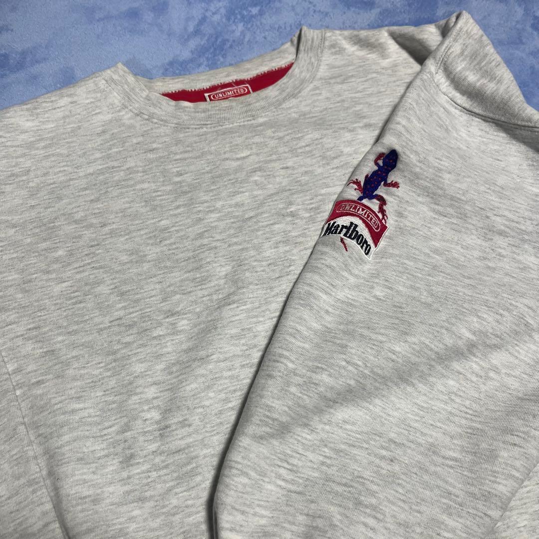 90’s Marlboro グレー スウェット 袖リザード XL