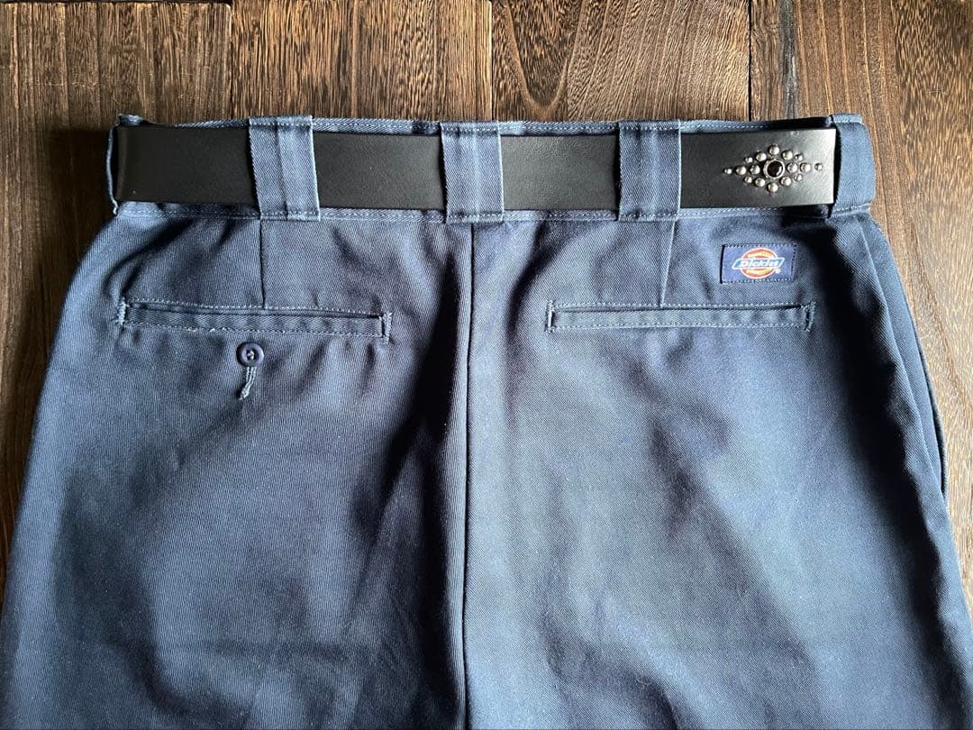 オーダー品　ディッキーズ874専用スタッズベルト　シルバー　オイルドレザー