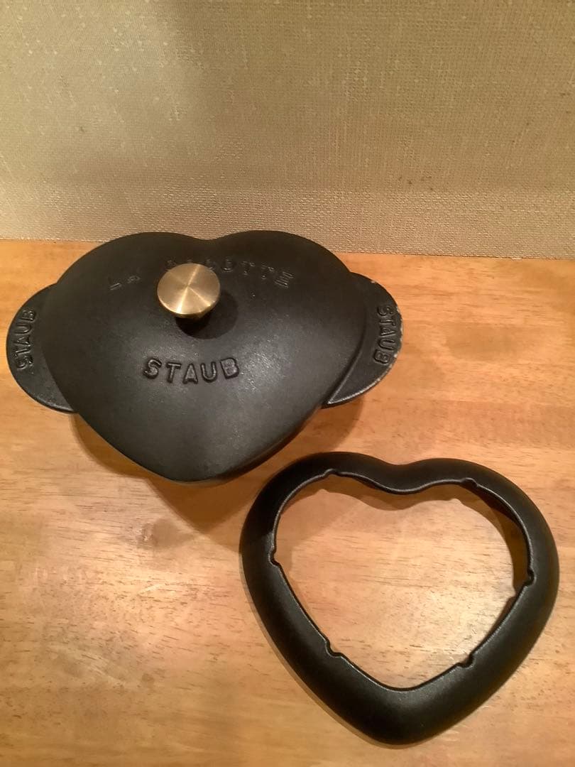 希少！STAUB LA COCOTTE ハート型鍋 フォンデュ　黒