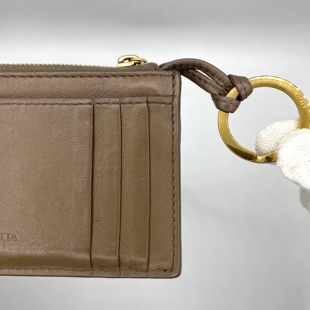 良品◇現行 ボッテガヴェネタ ケース キーリング付 ブラウン カードケース