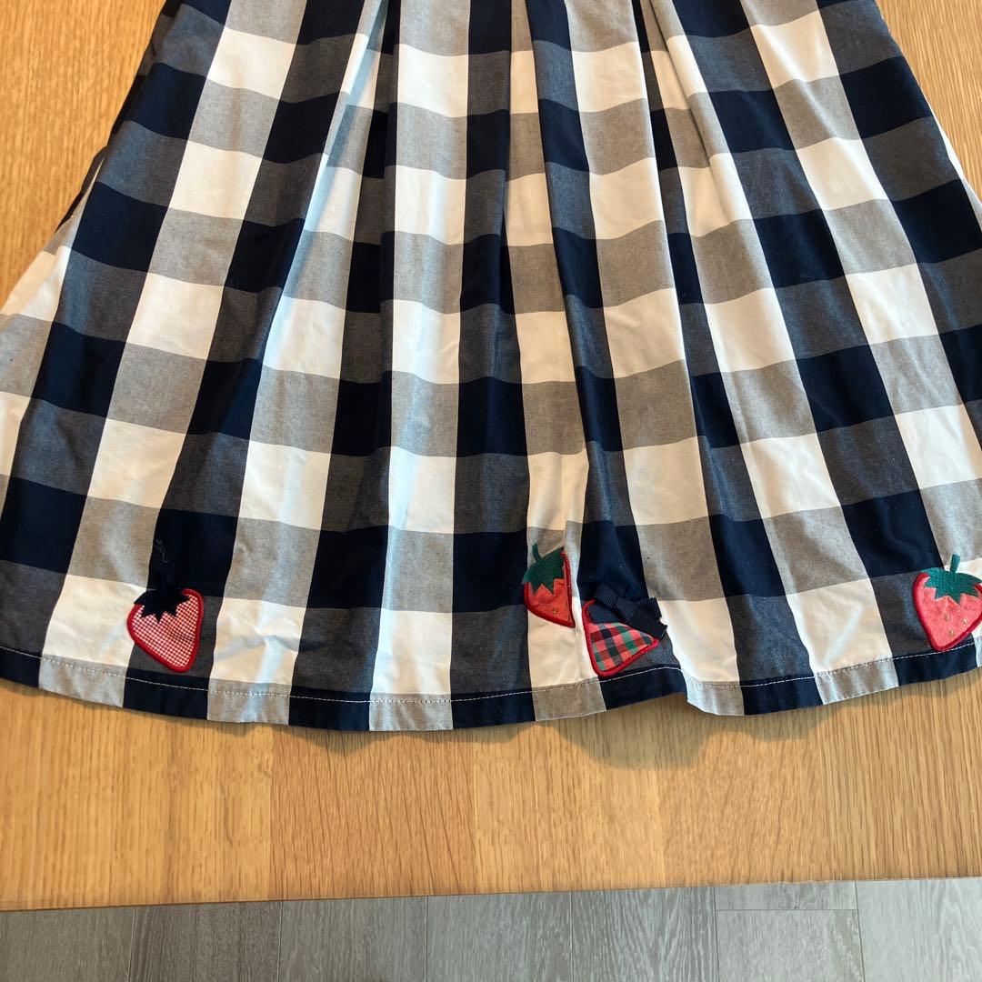 familiar 半袖チェックワンピース 130