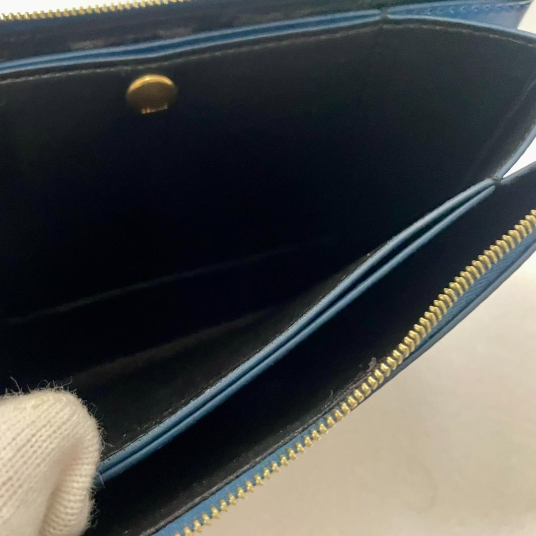 CÉLINE セリーヌ トリオ ポーチ クラッチ ブルー ラージ フィービー期