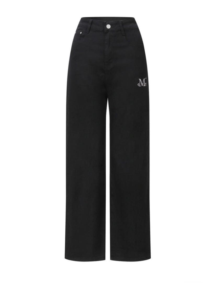 MUCENT ピストルバック レザー ダブルクロス ワイド コットンパンツ M