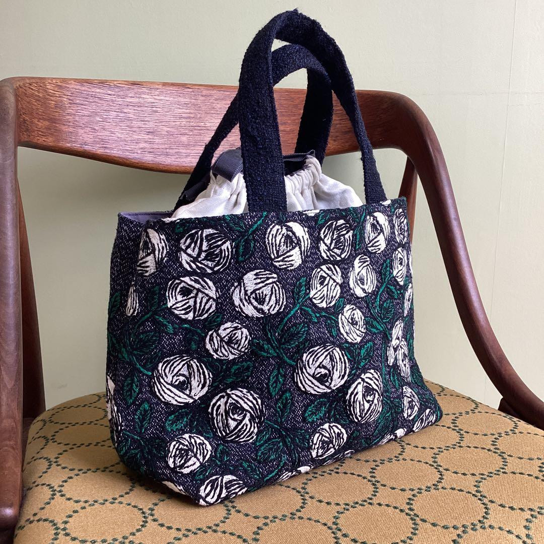 専用です！ミナペルホネンrosy navyあおり巾着トートバッグハンドメイド