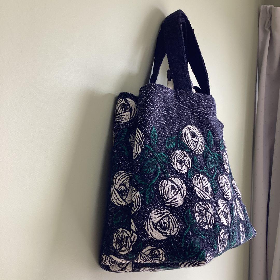 専用です！ミナペルホネンrosy navyあおり巾着トートバッグハンドメイド