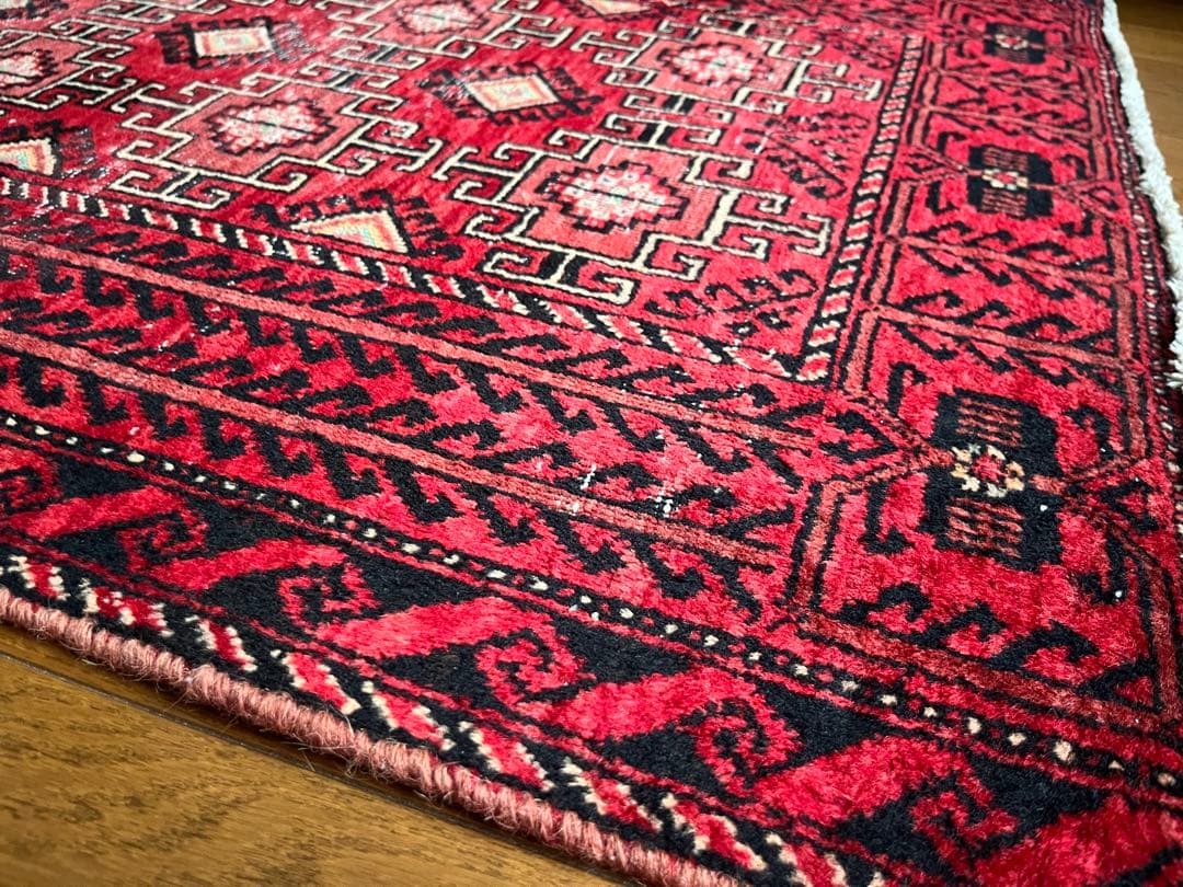 Vintage tribal rug 約80cm×80cmウール トライバル