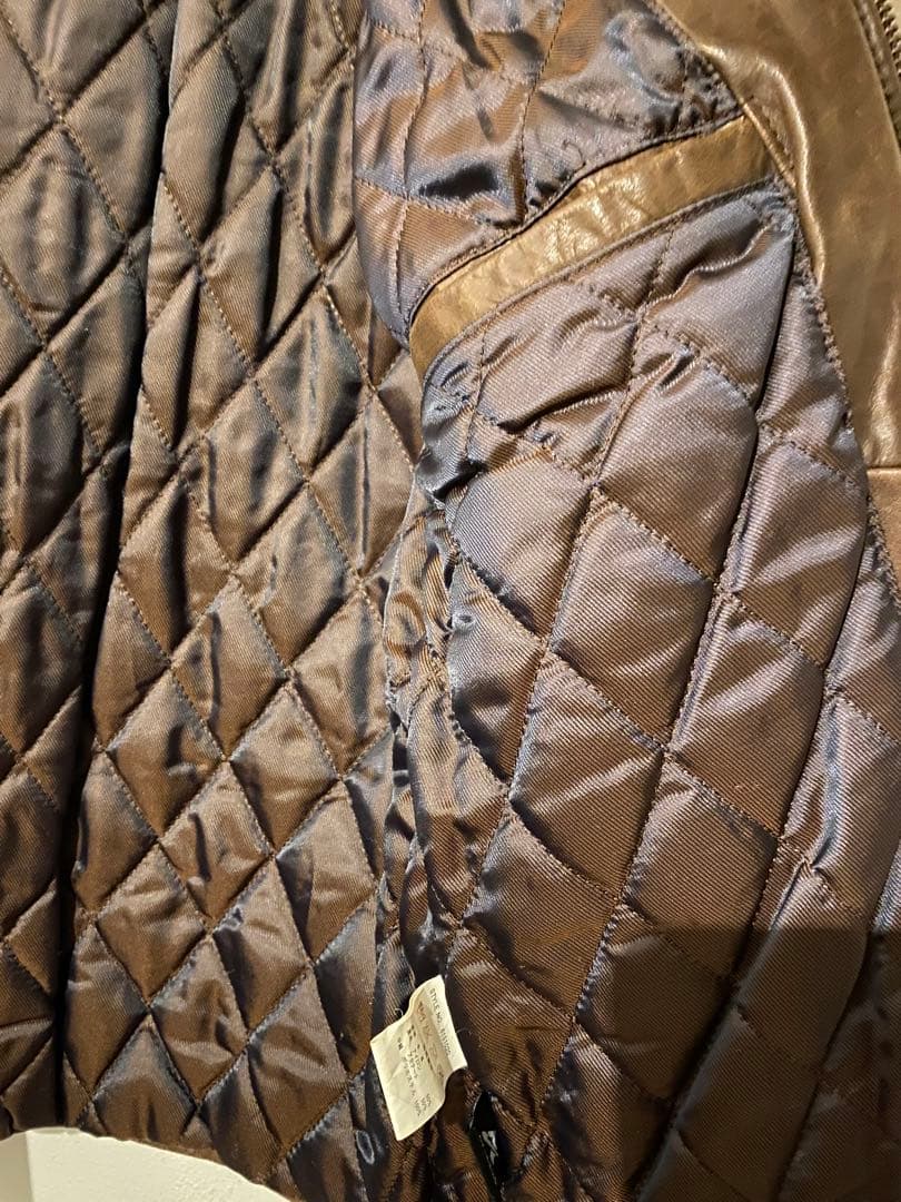 AVIREX 本革 シングルライダースジャケット ブラウンサイズS