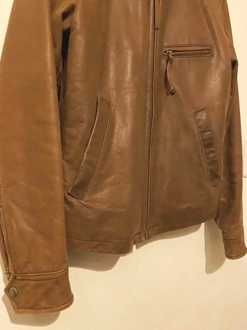 AVIREX 本革 シングルライダースジャケット ブラウンサイズS