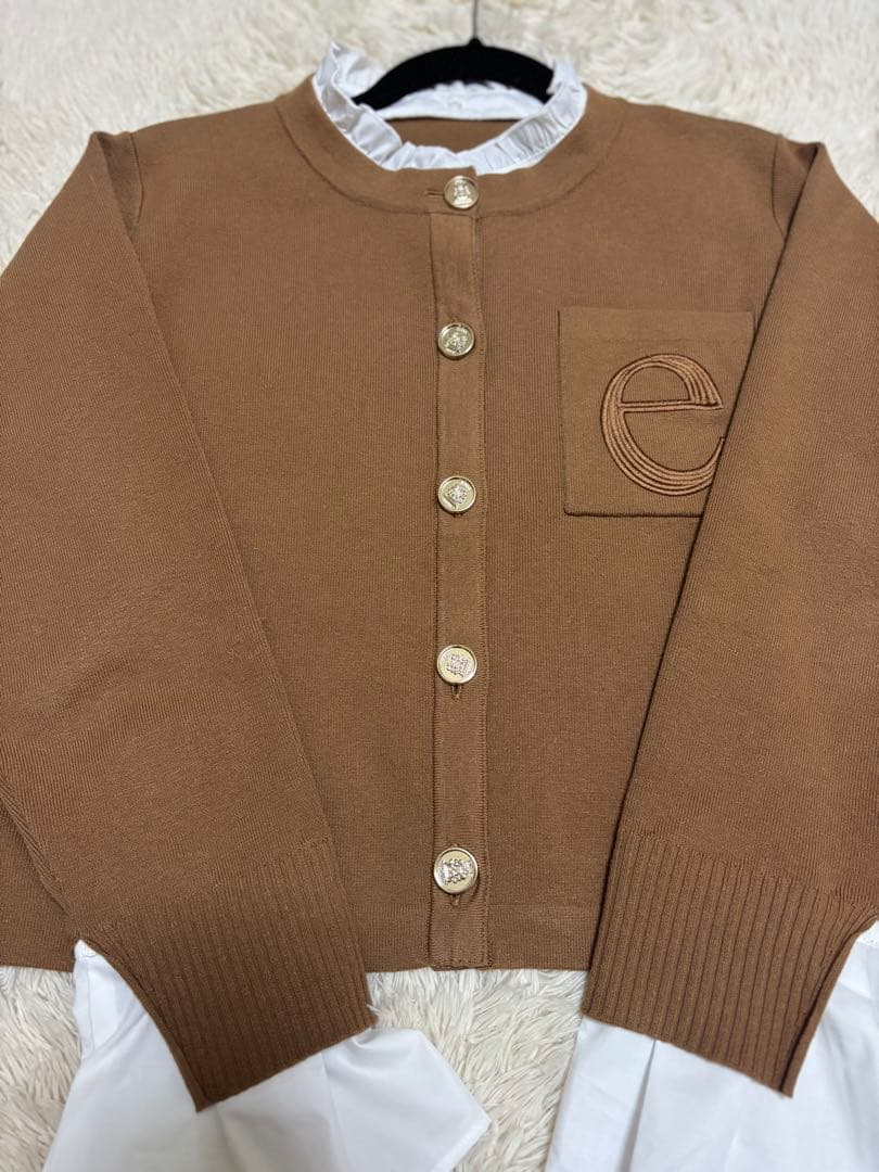 Attached collar ニット eimy istoire キャメル