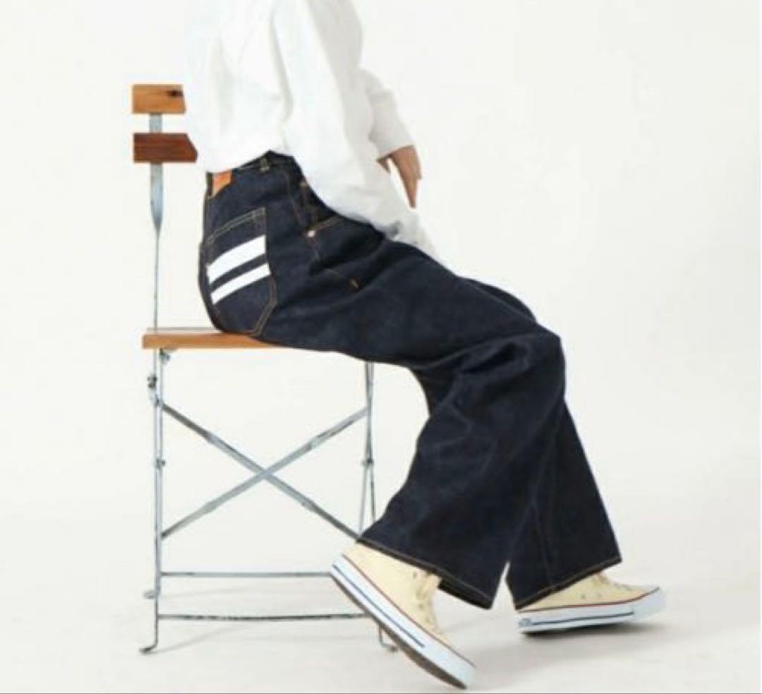 桃太郎ジーンズ ワイドデニムパンツ