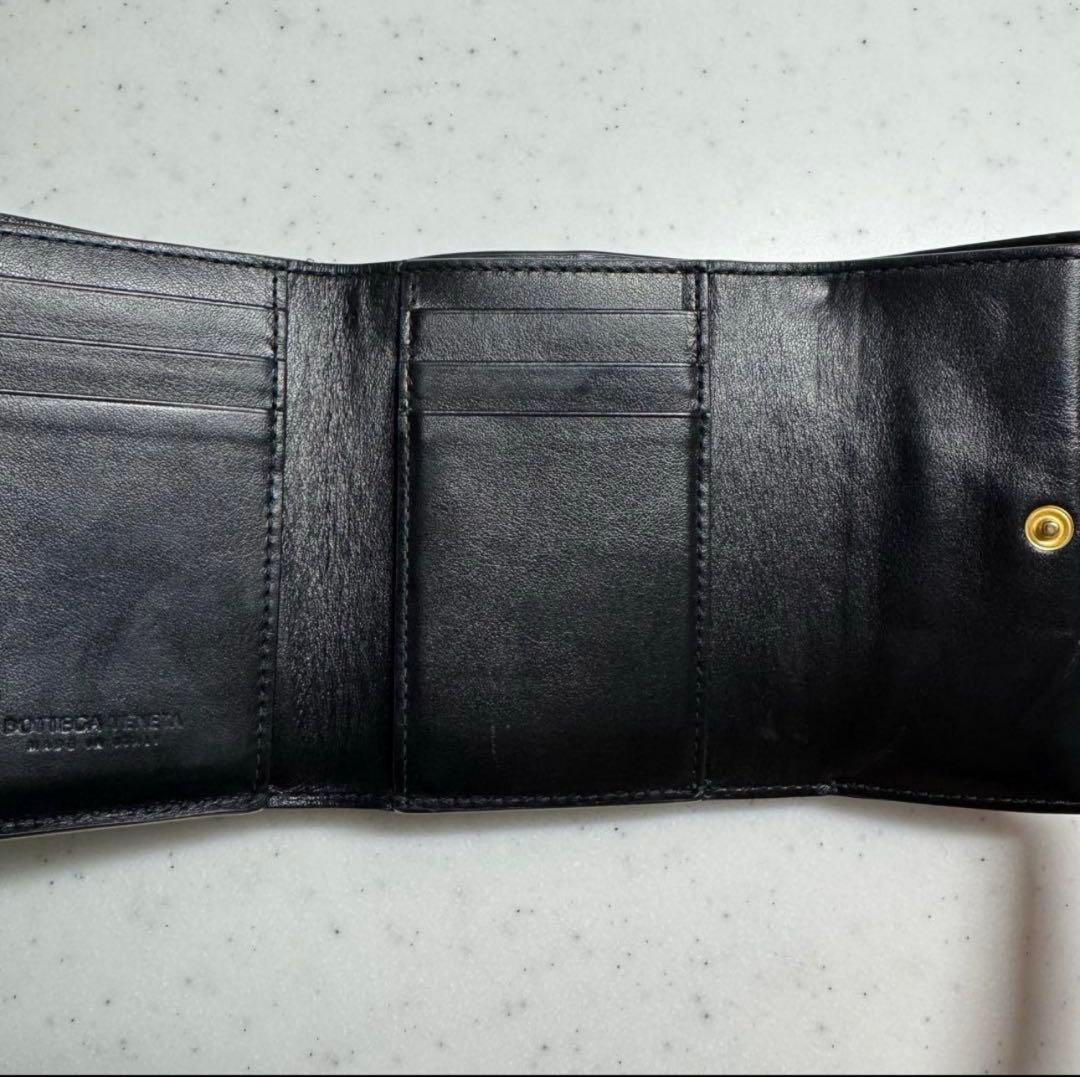 極美品　ボッテガ　三つ折り財布　ブラック