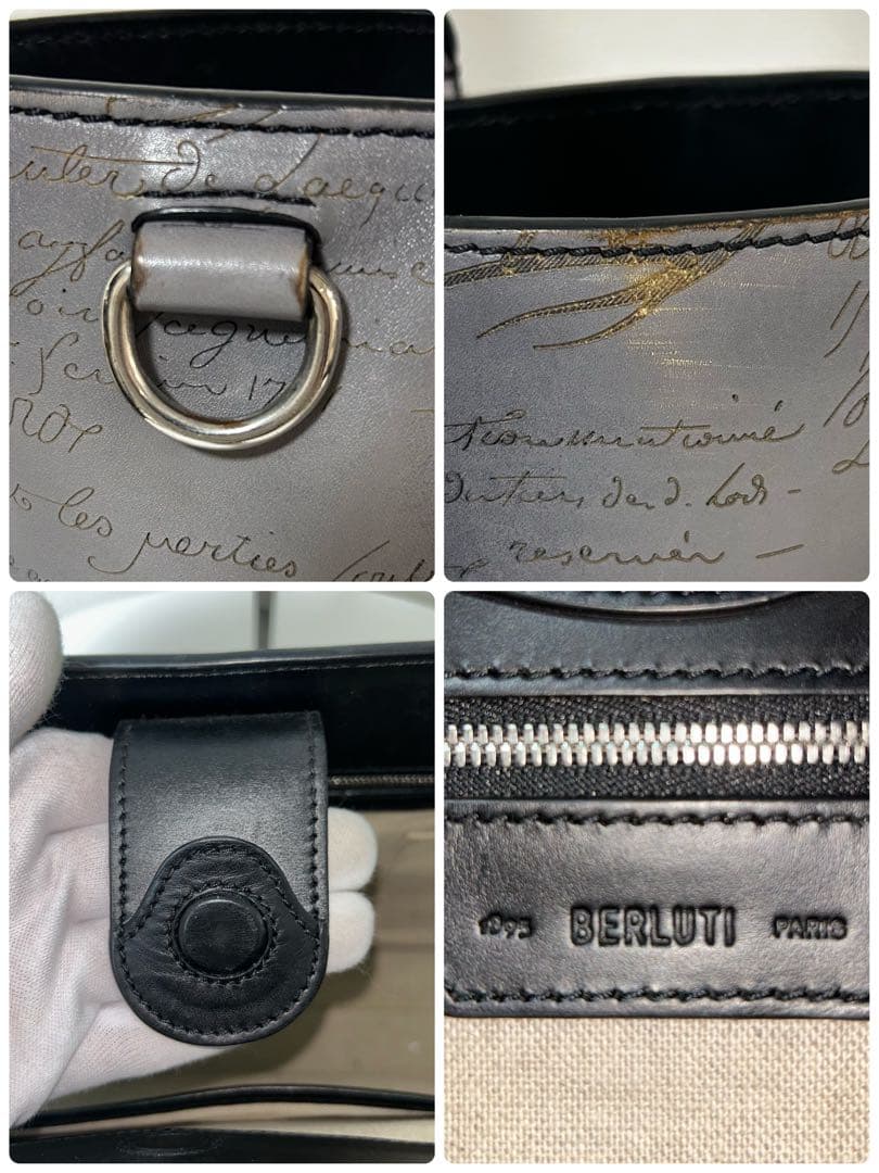 希少 BERLUTI ベルルッティ トゥジュール ミニ スクリット グレー