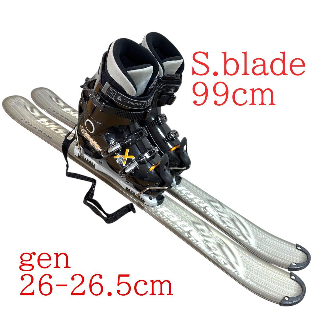 メンズ　ショートスキー　ファンスキーセット　gen 26-26.5cmブーツ付