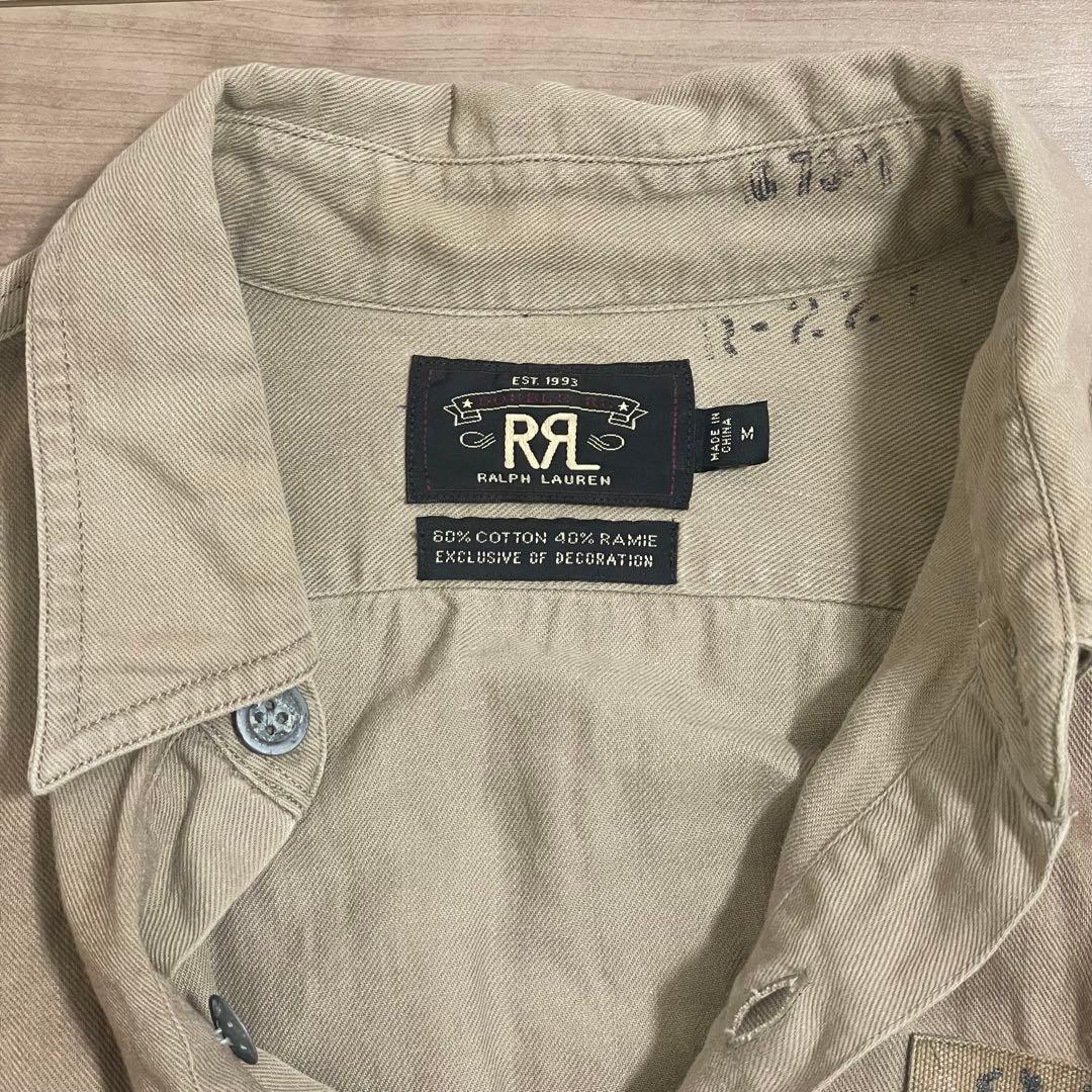RRL ダブルアールエル ビンテージ サファリシャツ　ハーフボタン