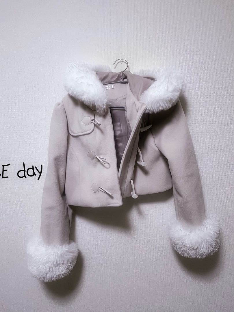 evelyn ショートダッフルコート ピンク