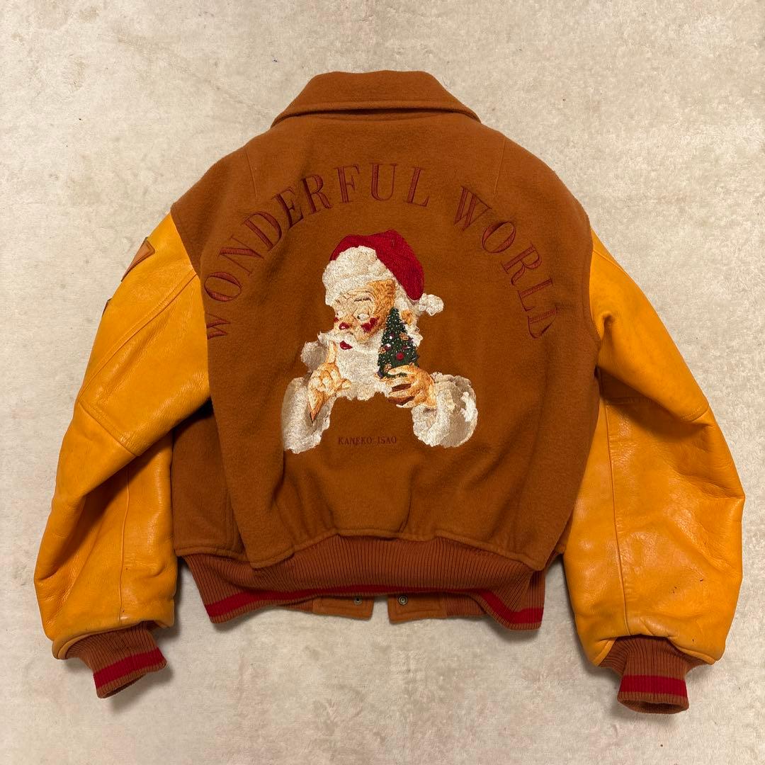 希少⭐️wonderful world スタジャン 刺繍　ワッペン　カネコイサオ