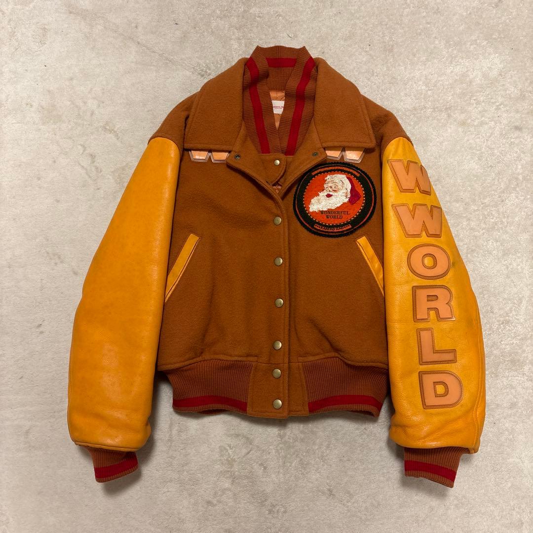 希少⭐️wonderful world スタジャン 刺繍　ワッペン　カネコイサオ