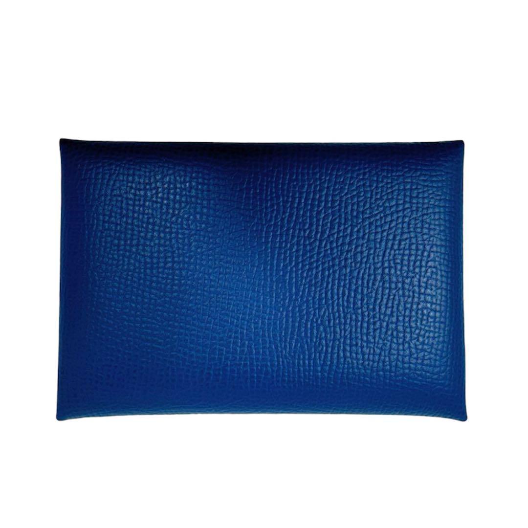 エルメス ケース ミニ財布 カルヴィデュオ ネイビー ブルー ユニセックス