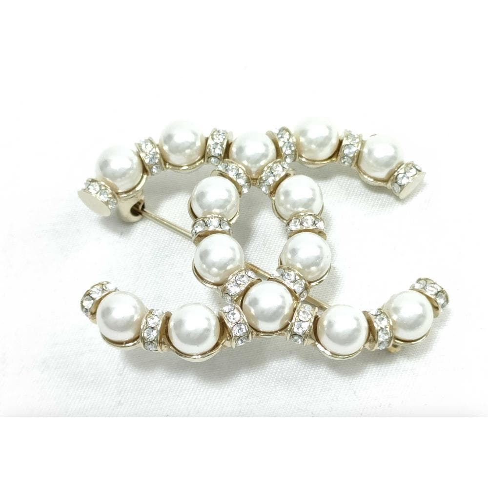 シャネル ココマーク B21C Fパール ブローチ アクセサリー シルバー 箱付