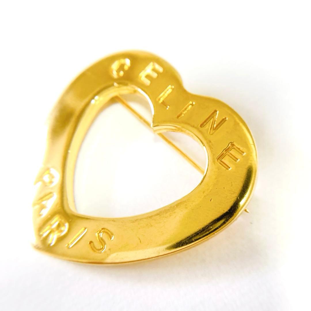 CELINE セリーヌ ハート ゴールド ブローチ ヴィンテージ A258033