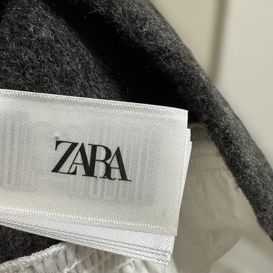 ZARAポプリンコンビニットジャケット ダークグレー　Mサイズ