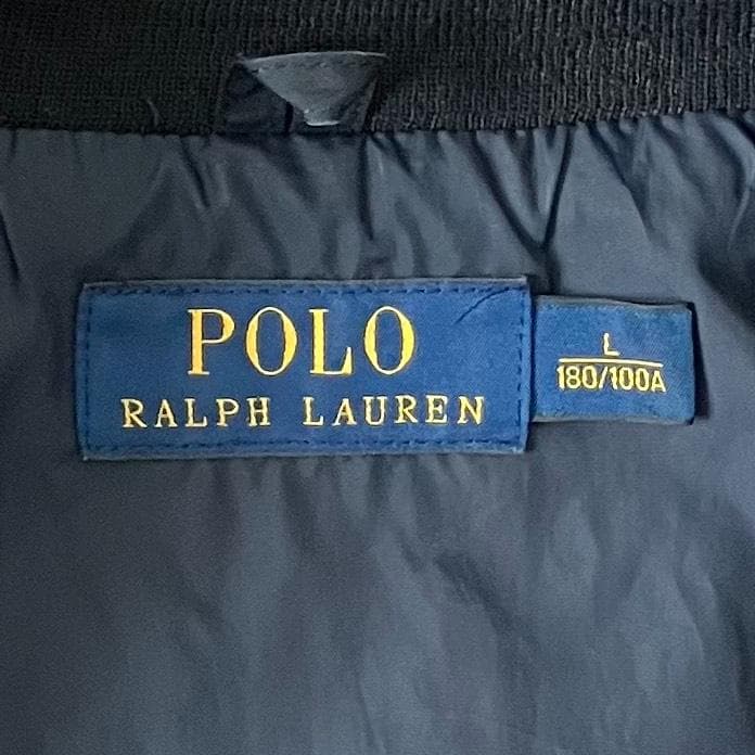 【短丈】ポロラルフローレン スウィングトップ ポニー刺繍 ジップ ネイビー L