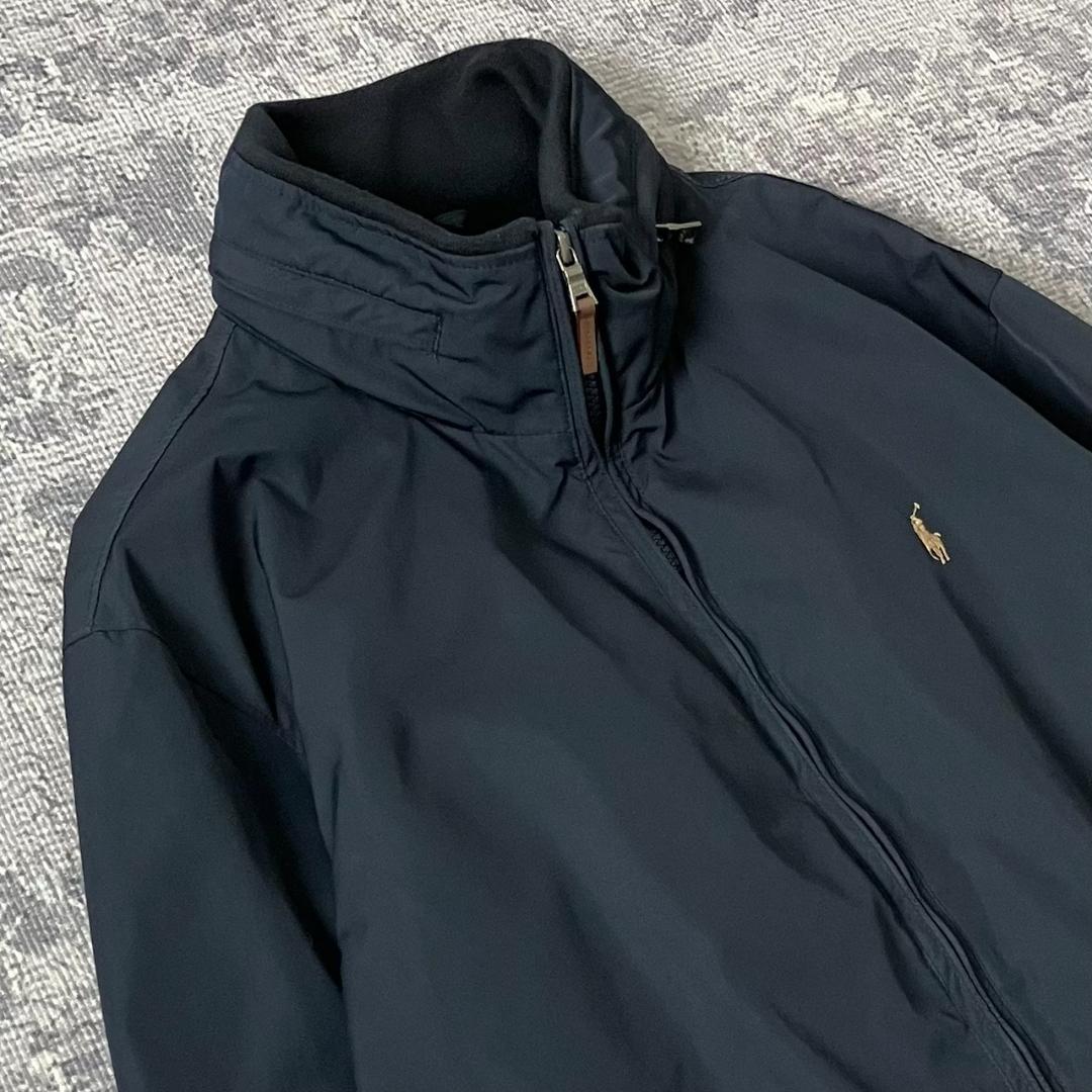 【短丈】ポロラルフローレン スウィングトップ ポニー刺繍 ジップ ネイビー L