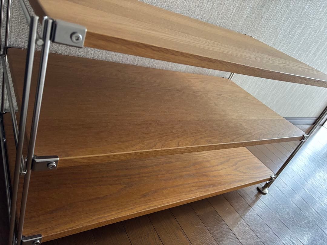 無印良品 ステンレスユニットシェルフ オーク材 幅84cm