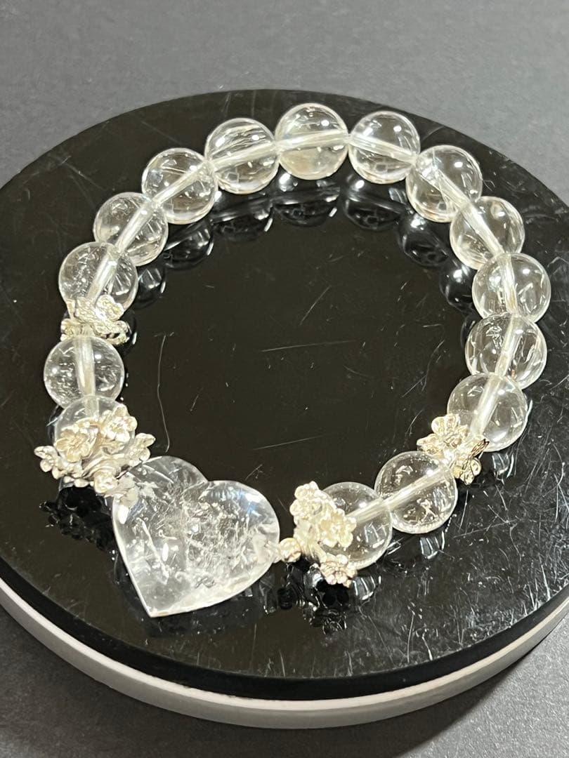 さかい‼️ハートの水入水晶とホワイトトパーズのブレスレット