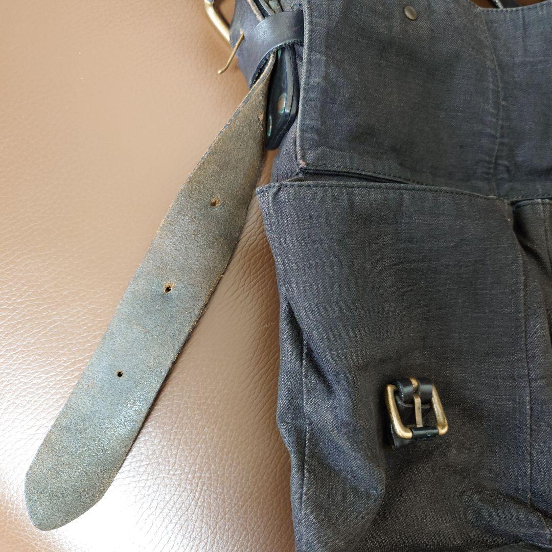 ドリスヴァンノッテン デニム レザー ショルダーバッグ ヴィンテージ 黒