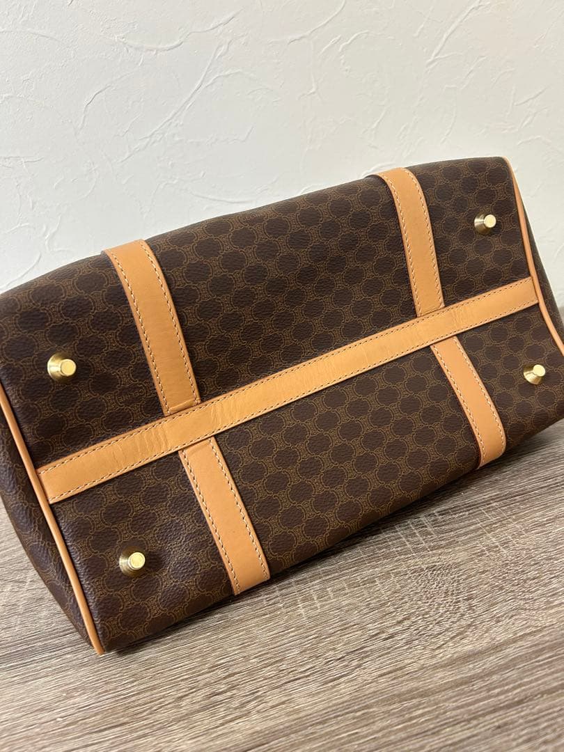 マカダム柄ミニボストンバッグM15/2 ブラウン×ベージュ ヴィンテージ