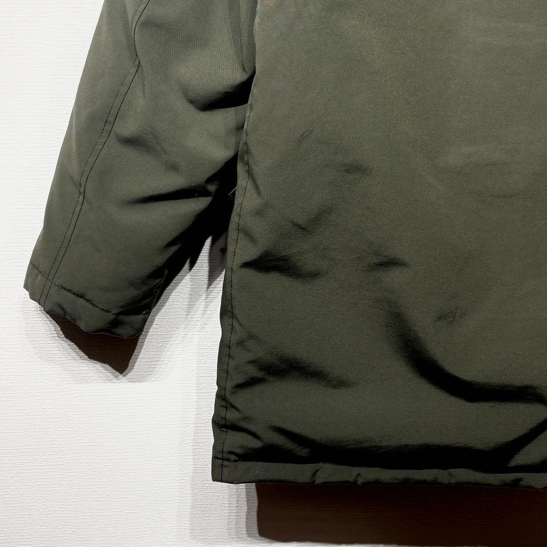 danton ダントン タッサーダウンジャケット M カーキ ファー着脱グリーン