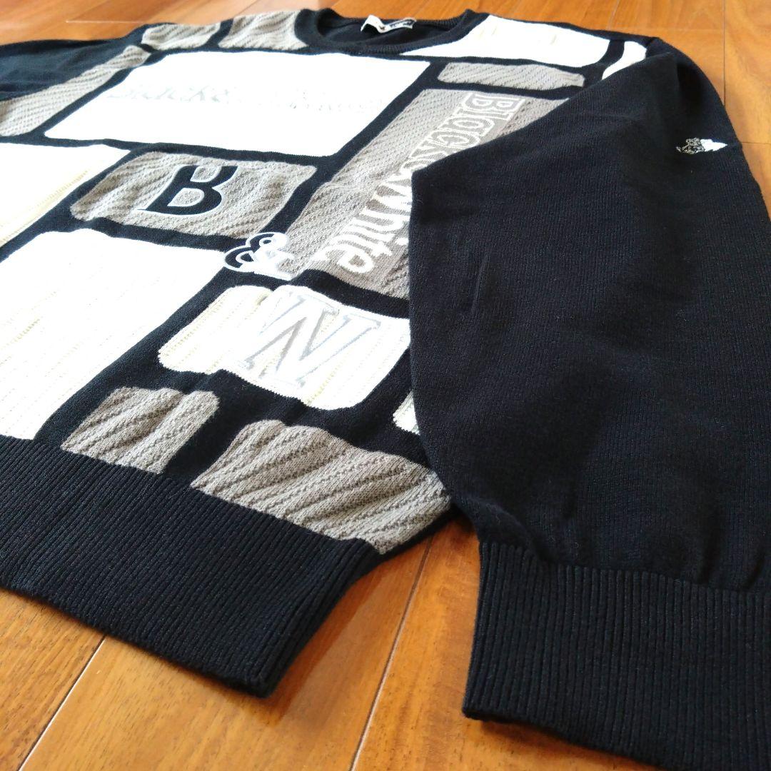 【美品】Black＆Whiteブラック＆ホワイト　ニットセータートレーナー