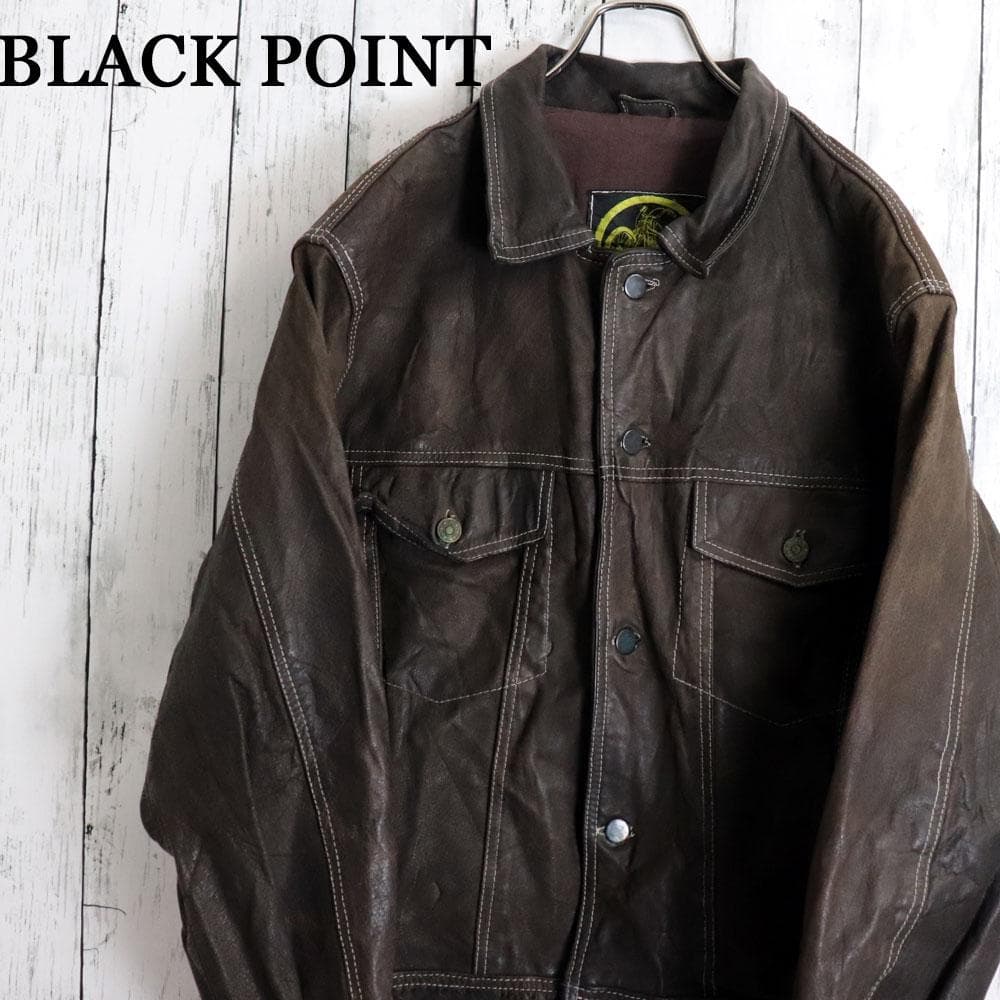 BLACK POINT ヴィンテージレザーブルゾン トラッカージャケット 本革