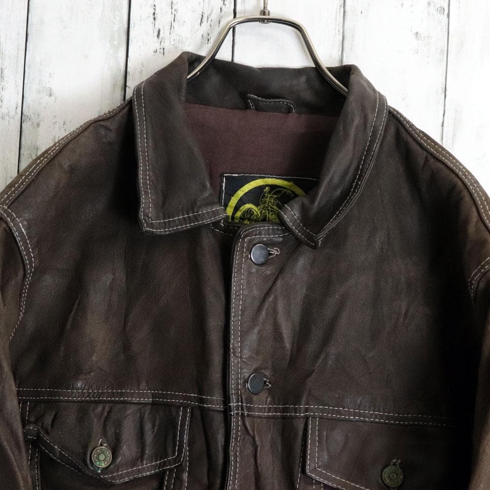 BLACK POINT ヴィンテージレザーブルゾン トラッカージャケット 本革
