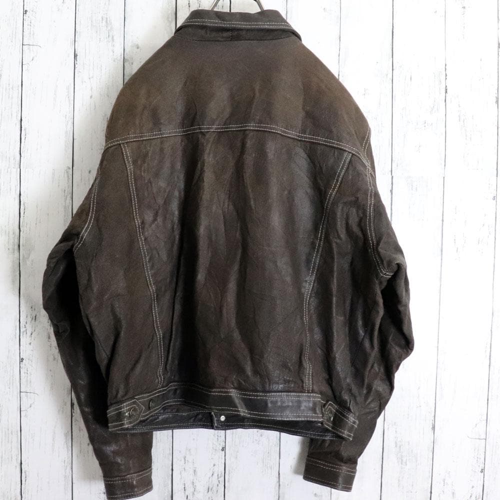 BLACK POINT ヴィンテージレザーブルゾン トラッカージャケット 本革