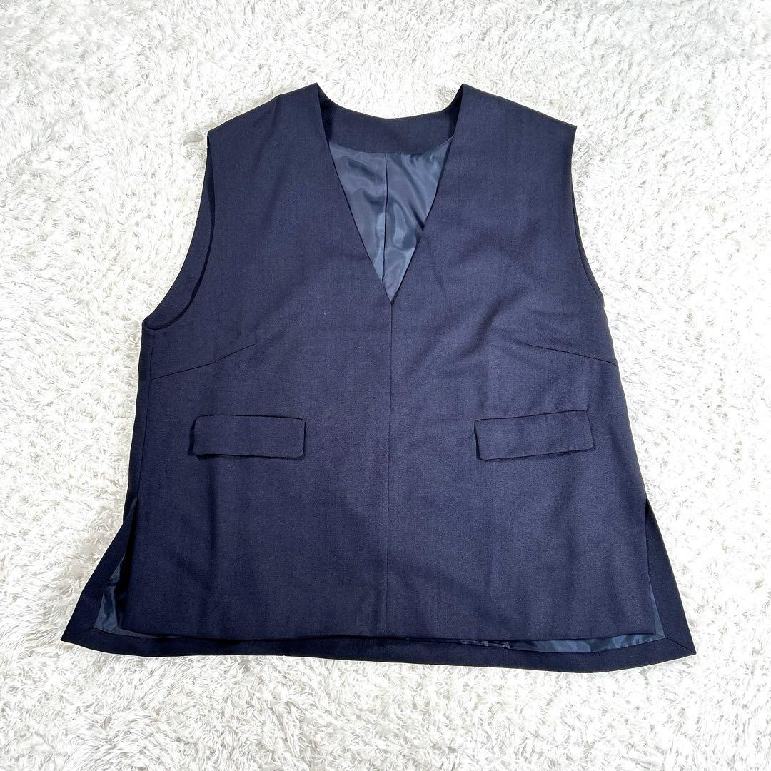 【3点セット・大きいサイズ 5L】　ニッセン　パンツスーツ　紺ブレ　ベスト　紺