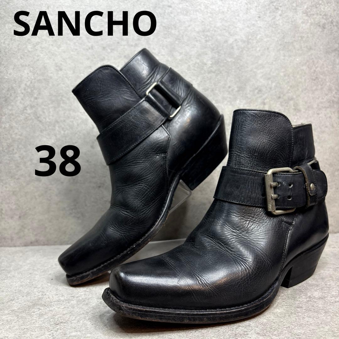 極美品！SANCHO サンチョ　スペイン製　ウエスタン　本革　ショートブーツ