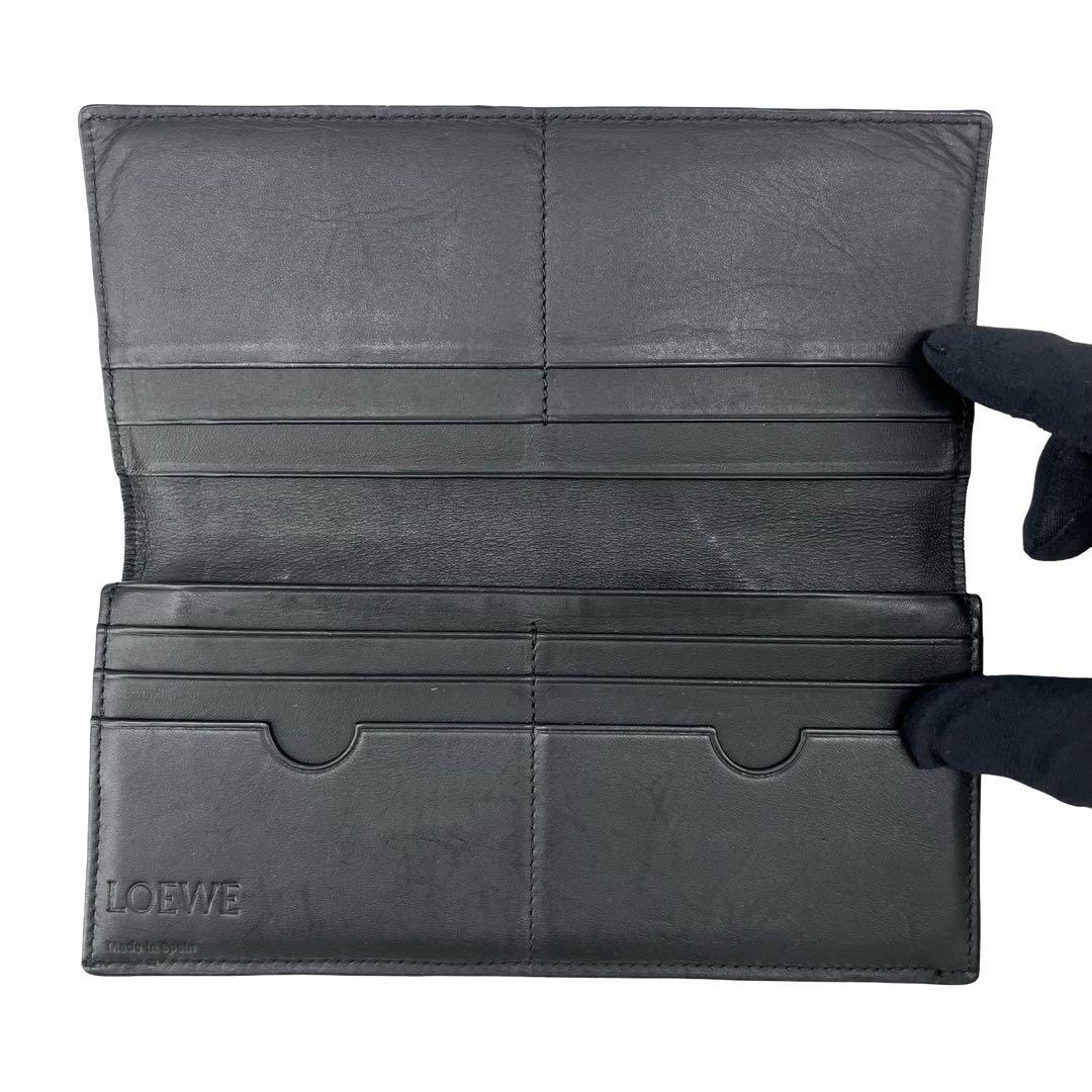 希少✨ロエベ 長財布 リピート アナグラム 型押し パズル レザー ブラック