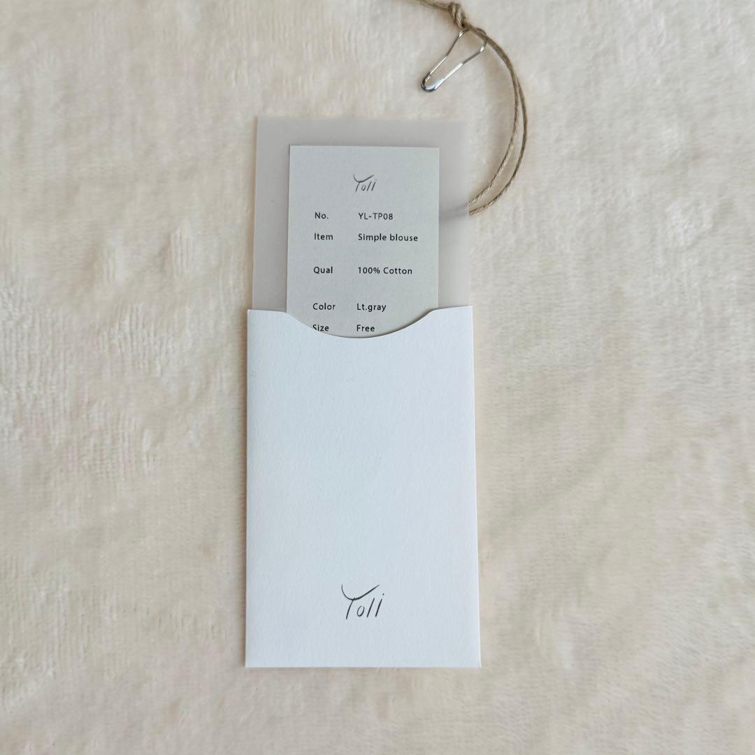 【美品】yoli simple blouse シンプルブラウス ライトグレー