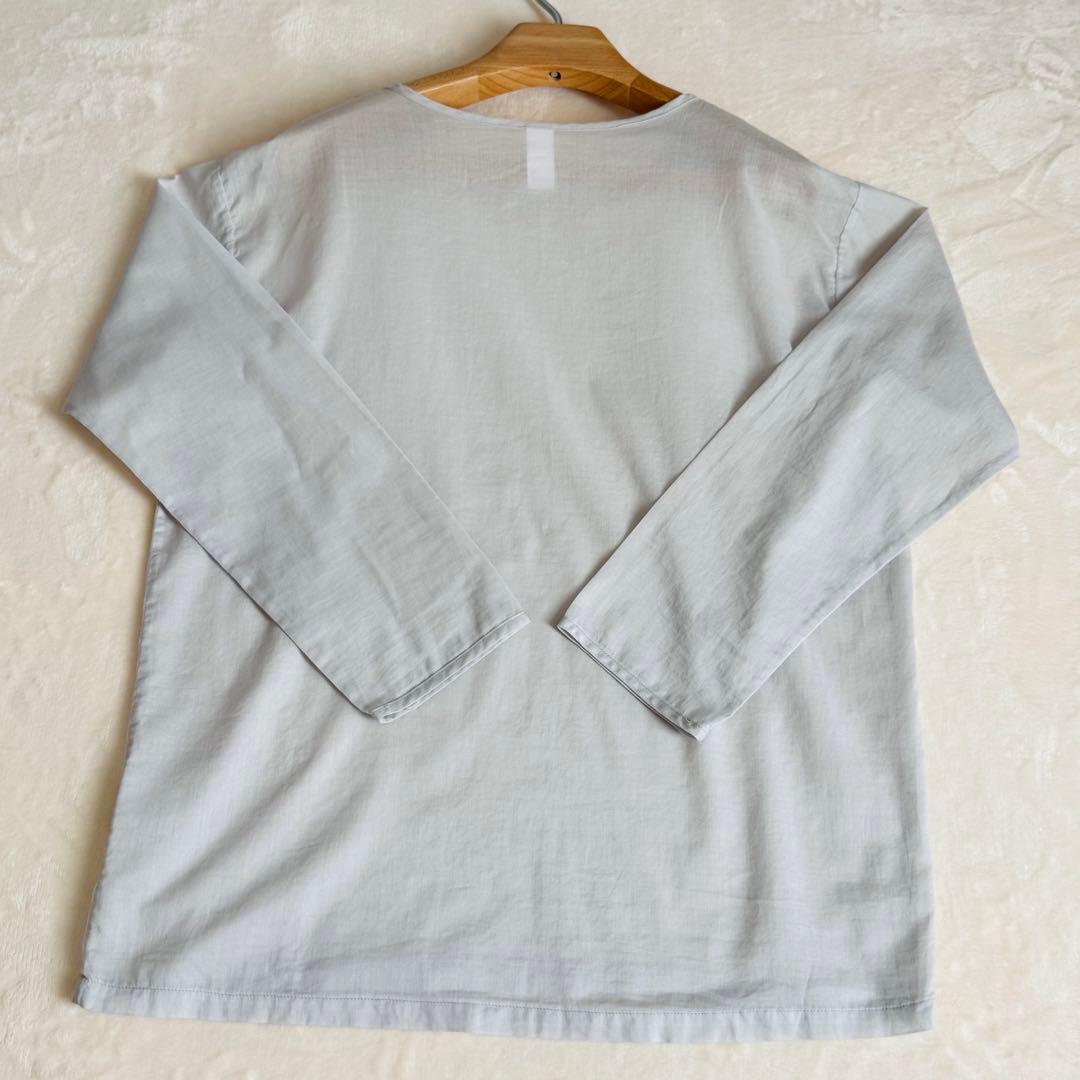 【美品】yoli simple blouse シンプルブラウス ライトグレー