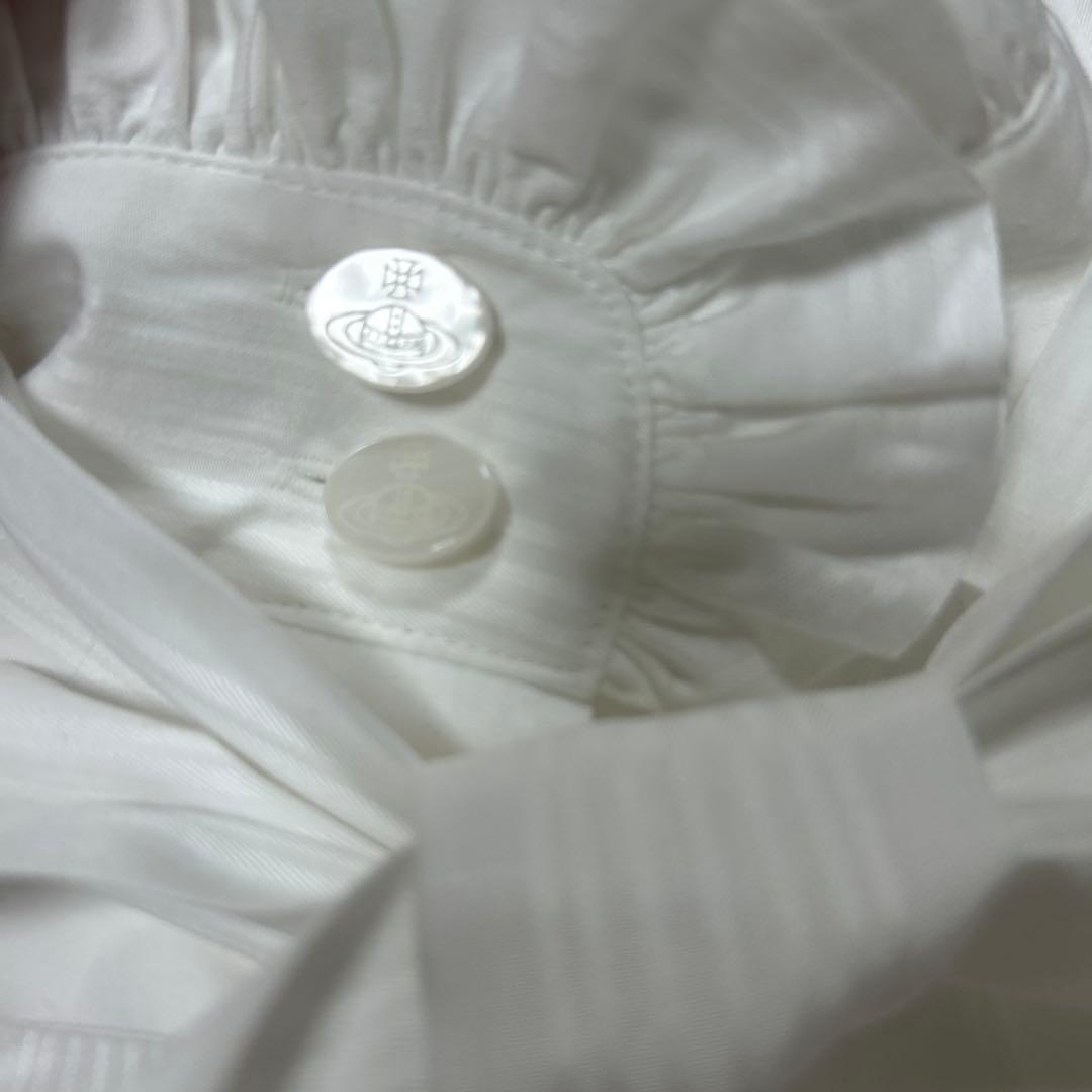 美品2025AW ヴィヴィアンウエストウッド ORBジャガードフリルボウシャツ