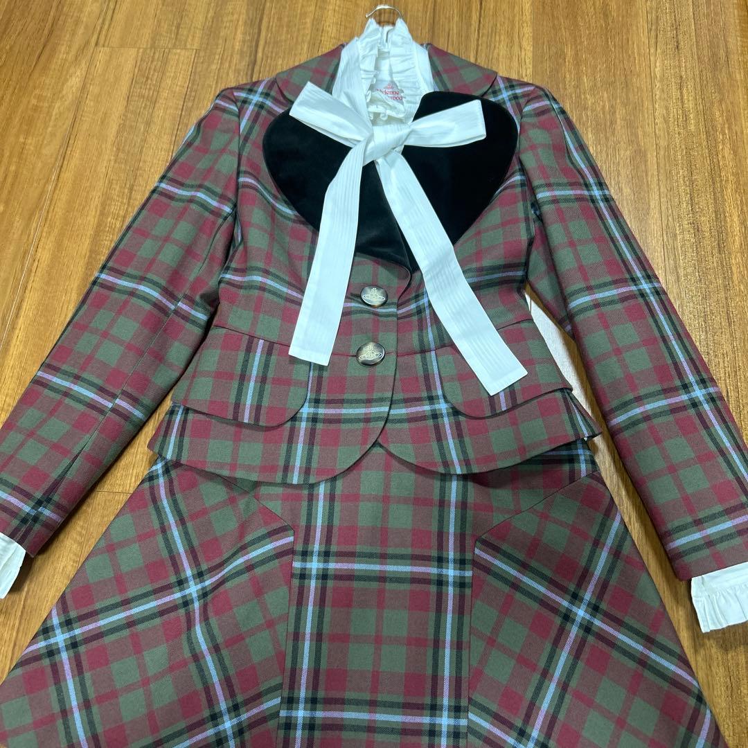 美品2025AW ヴィヴィアンウエストウッド ORBジャガードフリルボウシャツ