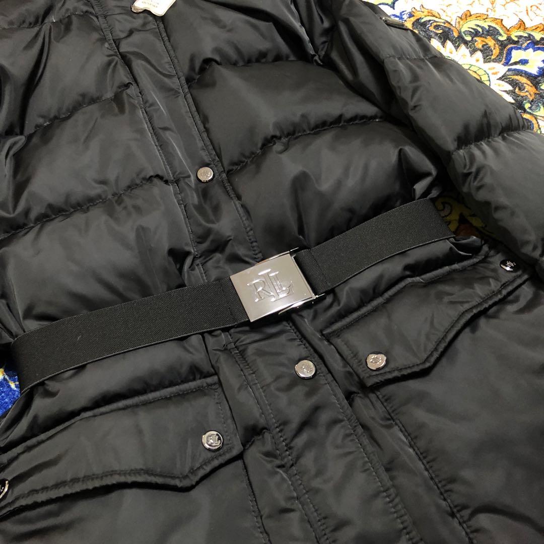 RLL ローレンラルフローレン　ダウンジャケット　ダウンコート　黒　ベルト付