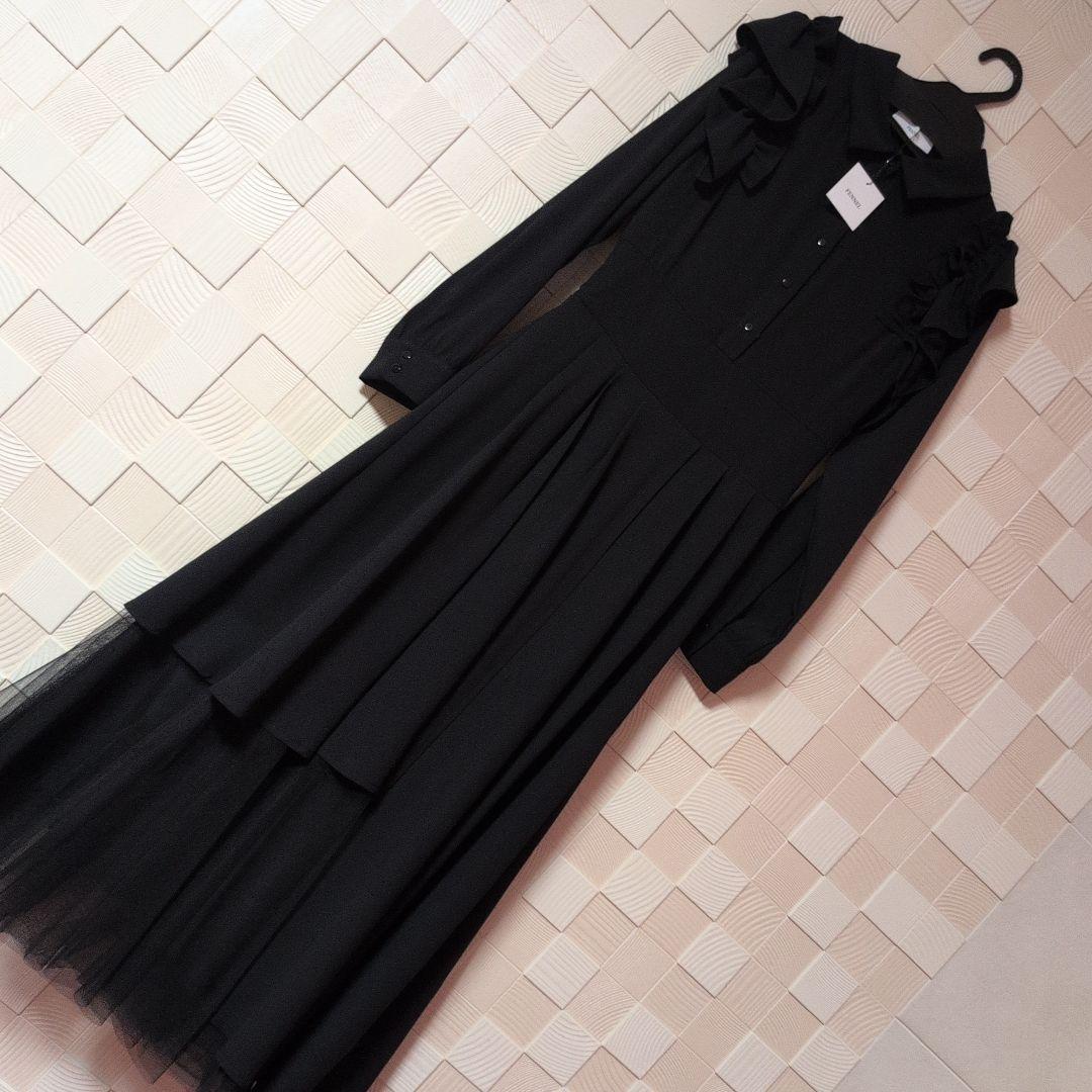 新品FENNEL　シャツカラーラップフレアワンピース　スコットクラブ系列ヤマダヤ